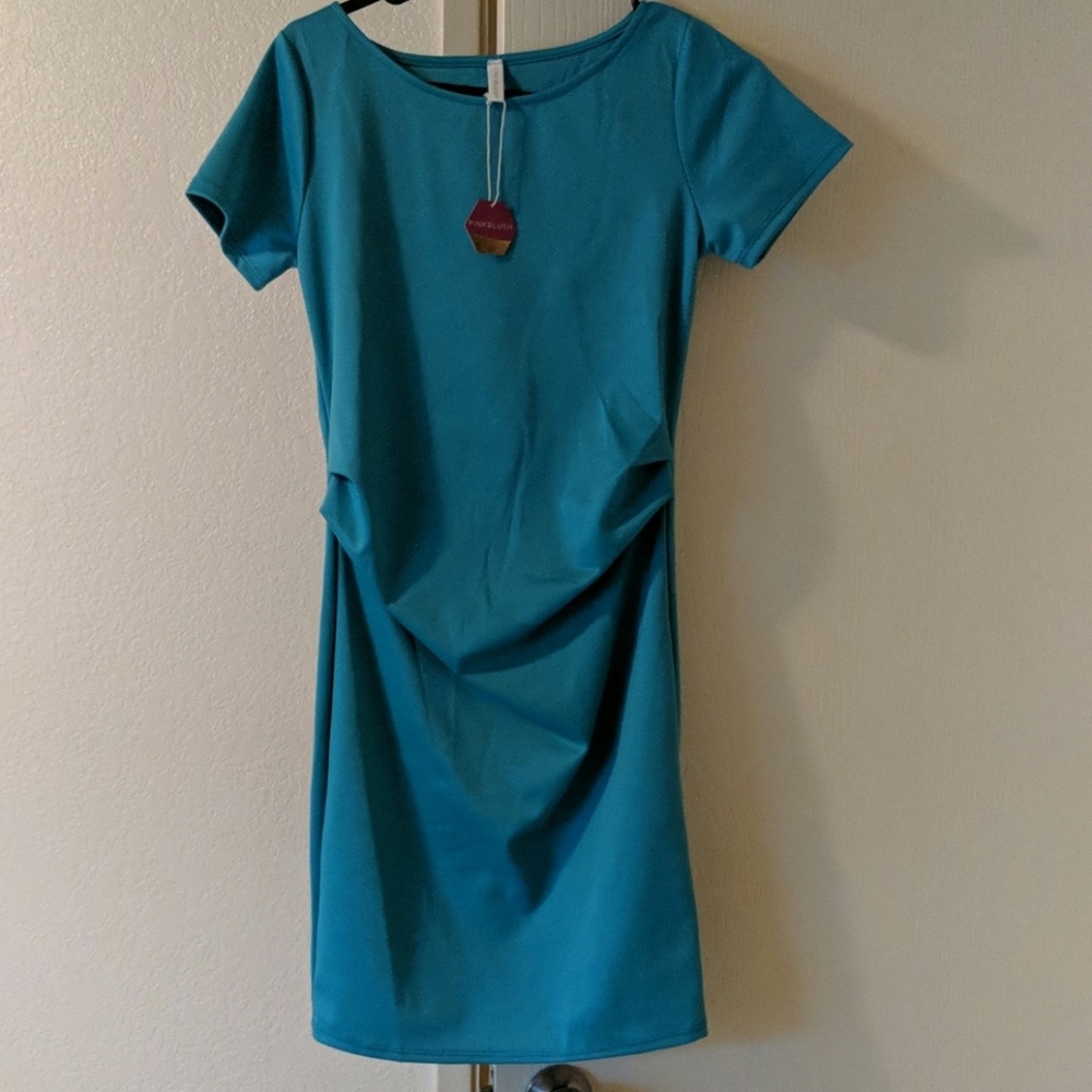 Teal maternity dress